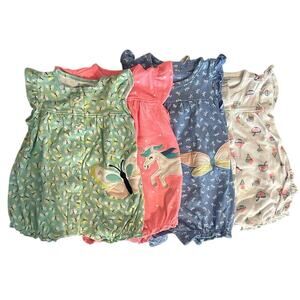 Carter‘s Bundle of 4 Girls 3M Bubble Rompers One-Piece Shorts / Bodysuit EUC